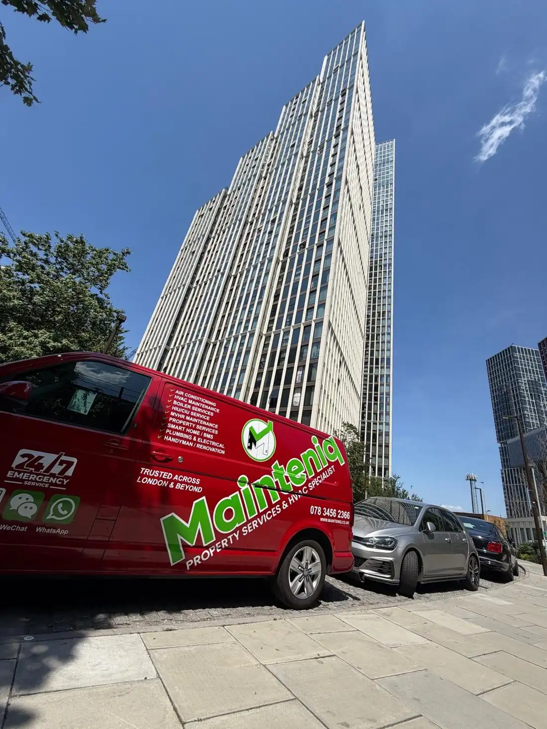 Mainteniq branded property services and HVAC van in London
